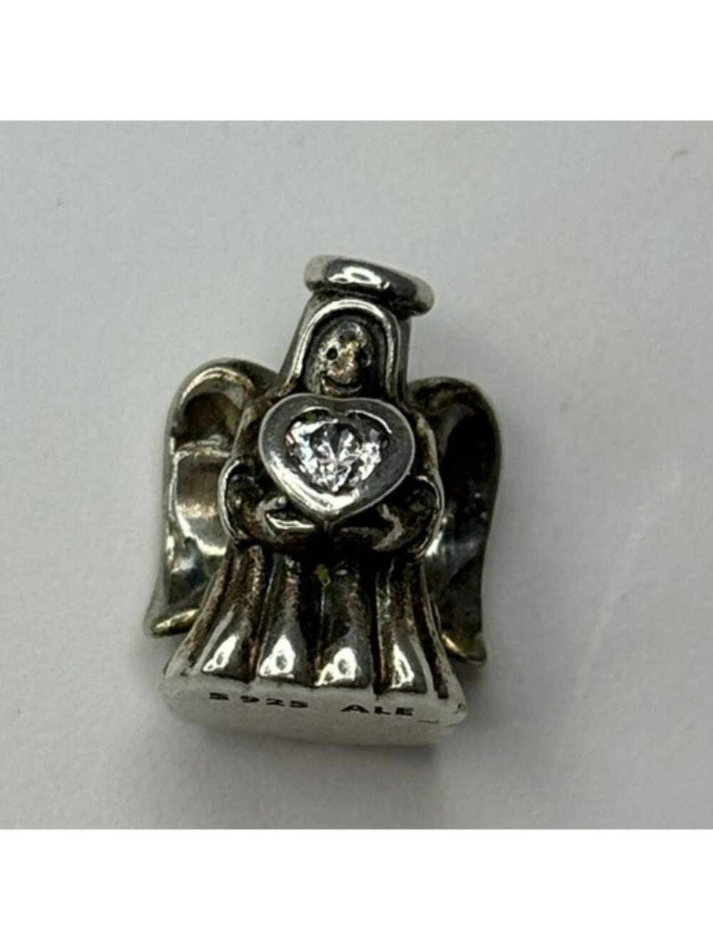 Genuine PANDORA Sterling Silver ALE 925 Angel w/ Rhinestone Bead Charm #792010C2